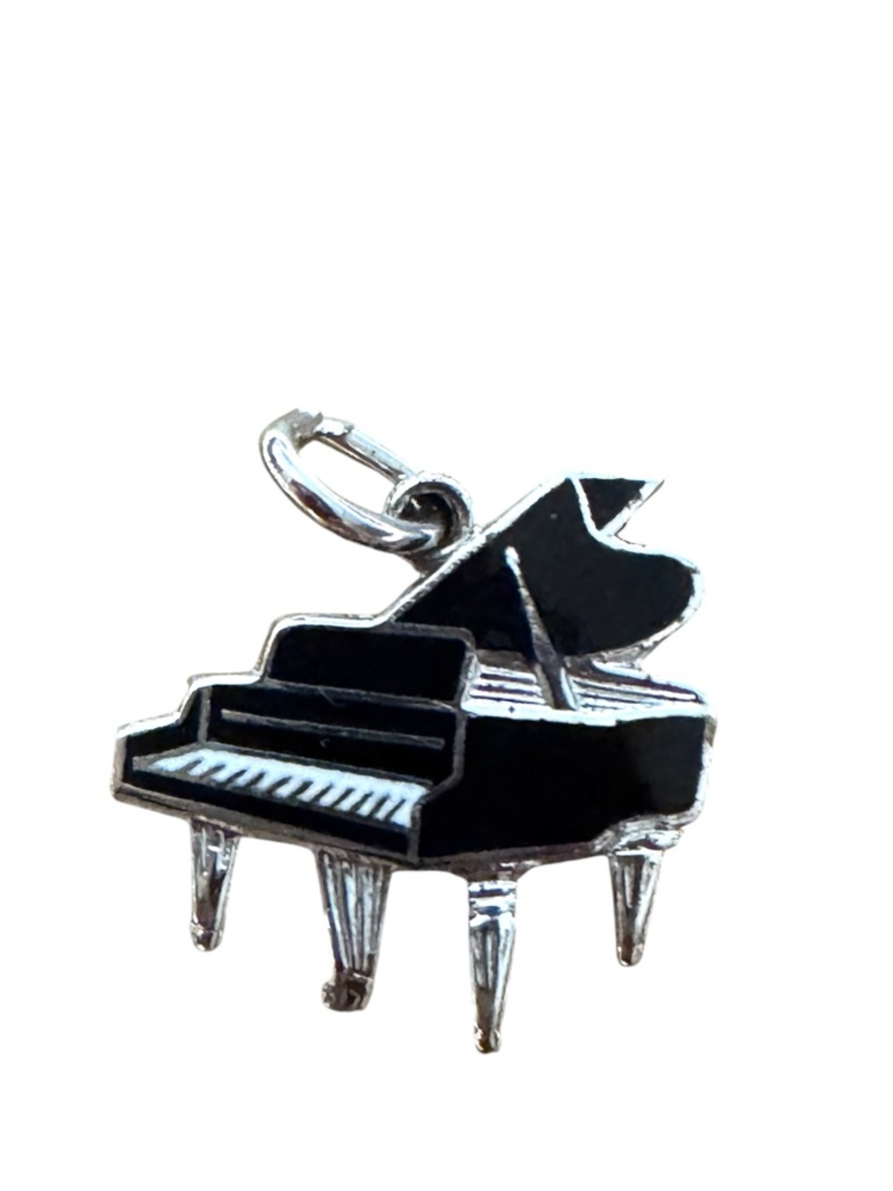 R.L. Griffith Vintage Sterling Silver & Enamel Grand Piano Charm
